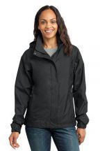 Eddie Bauer Ladies 100% polyester Rain Jacket With Hood and Pockets